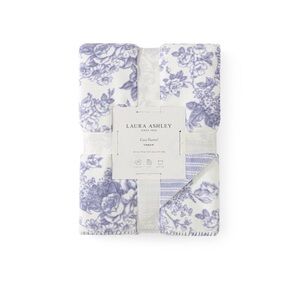 Laura Ashley Purple Floral Toile Throw NEW 💜